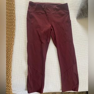 Lululemon Crop Maroon Leggings